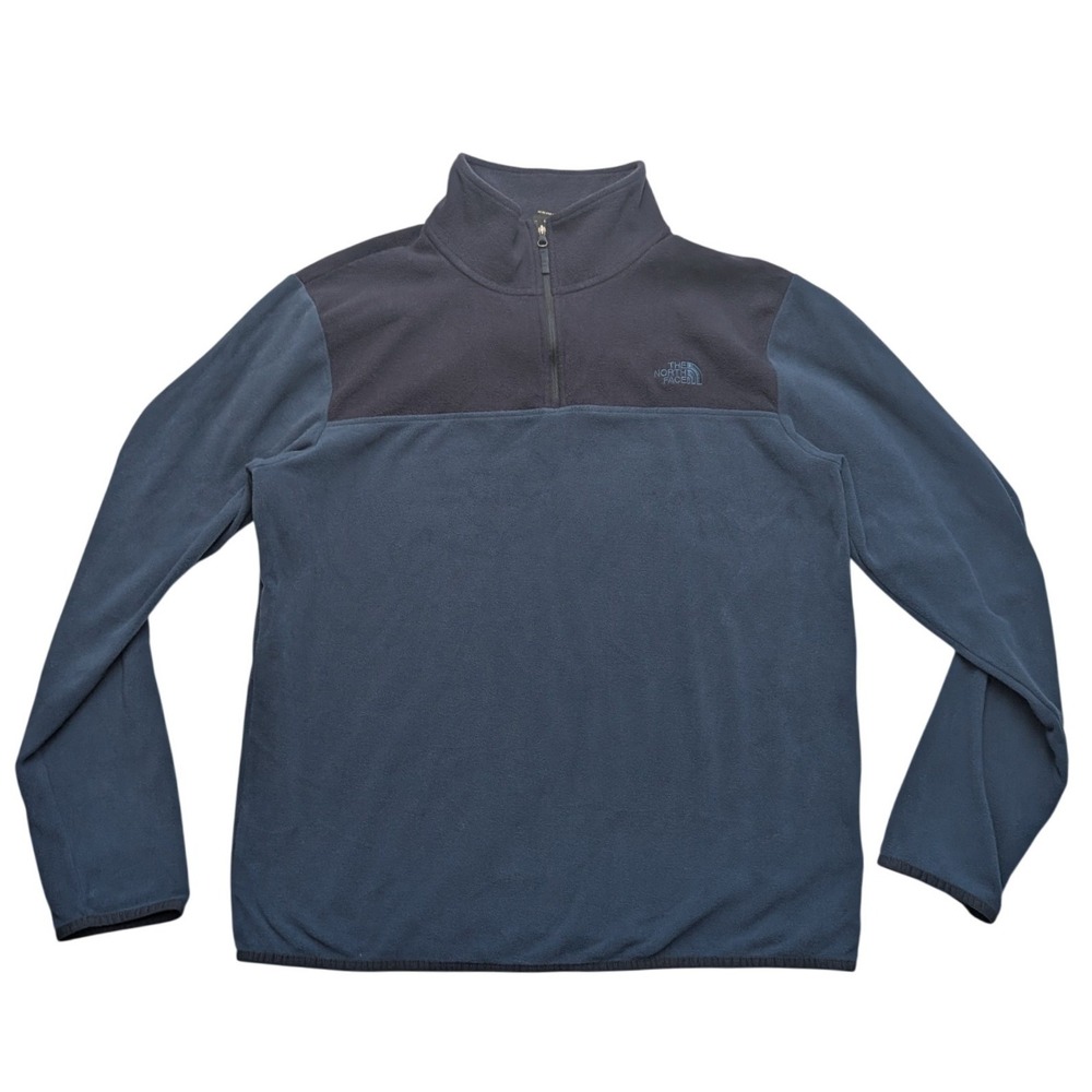 The North Face Fleece Pullover Mens Large Blue Quarter Zip Mock Neck Jacket
